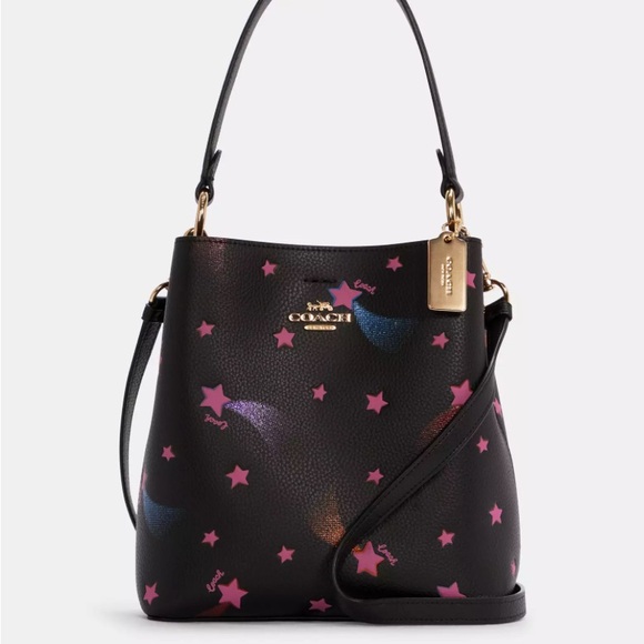 Coach Small Town Bucket Bag With Disco Star Print - Picture 5 of 6